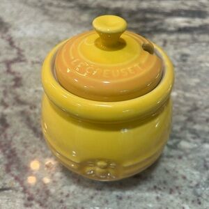 Le Creuset Yellow Ceramic Honey Pot with Lid